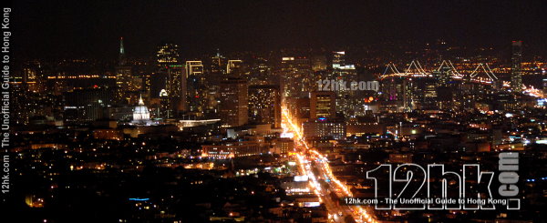 San Francisco city skyline from Twin Peaks