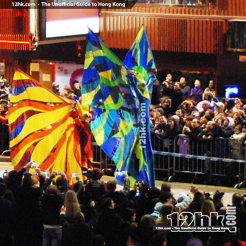 A team on stilts at the Chinese New Year parade