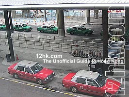 taxis at Hong Kong airport